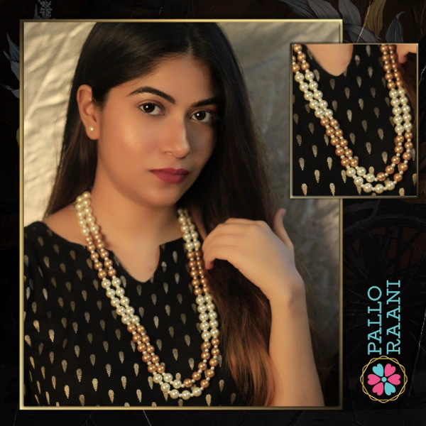 Vintage Pearl Necklace g - white, gold